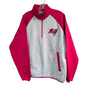 NFL Tampa Bay Buccaneers Sweatshirt Mens Large 1/4 Zip Quilted‎ Pullover NWOT